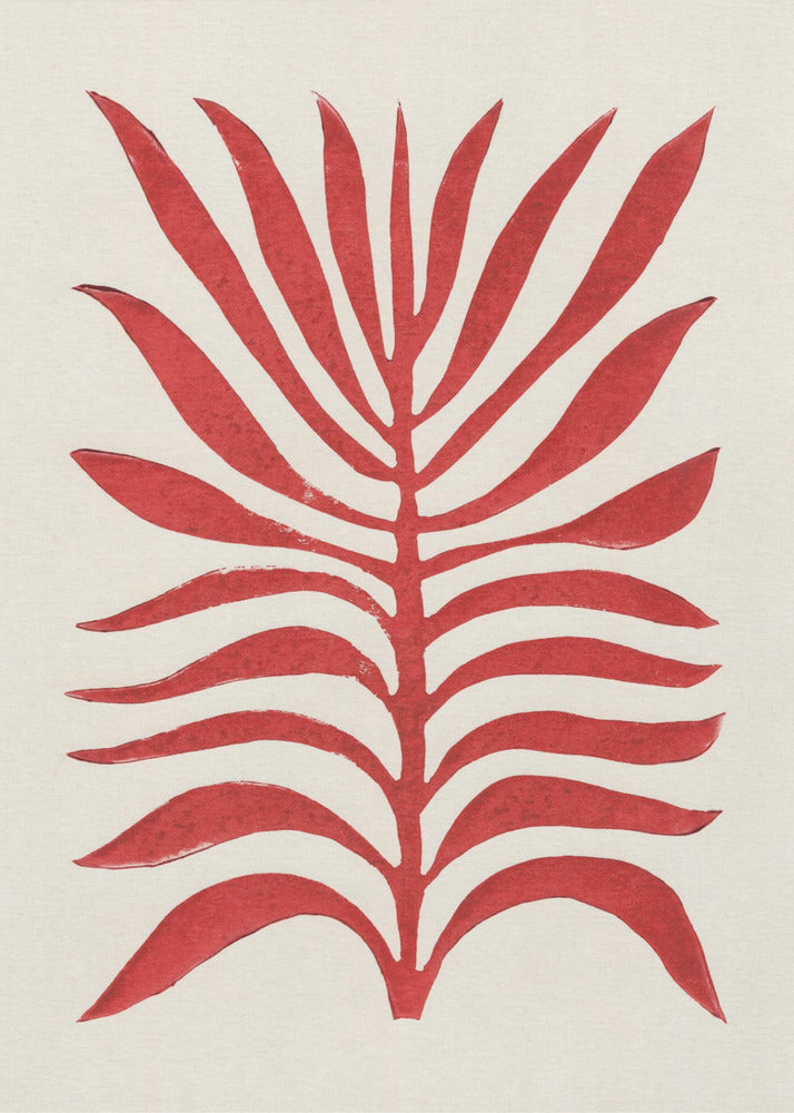 Red Branch / Lino Print | Canvas