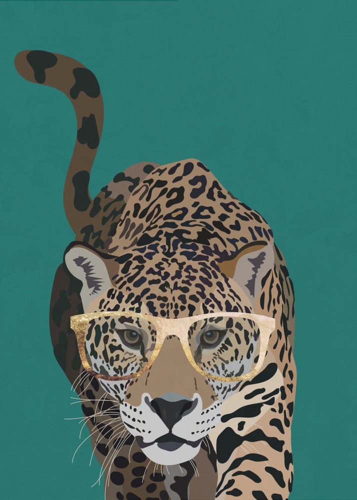 Curious green leopard | Canvas