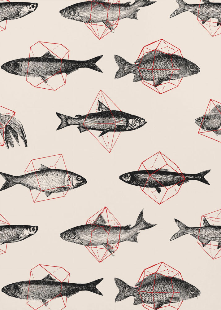 Fische in der Geometrie Nr. 4 | Leinwand-Bilder