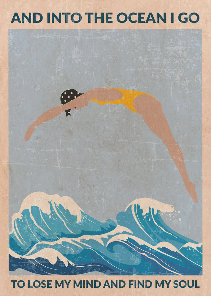En el océano (azul) Arte de pared estándar | Posters - Impresiones de Arte