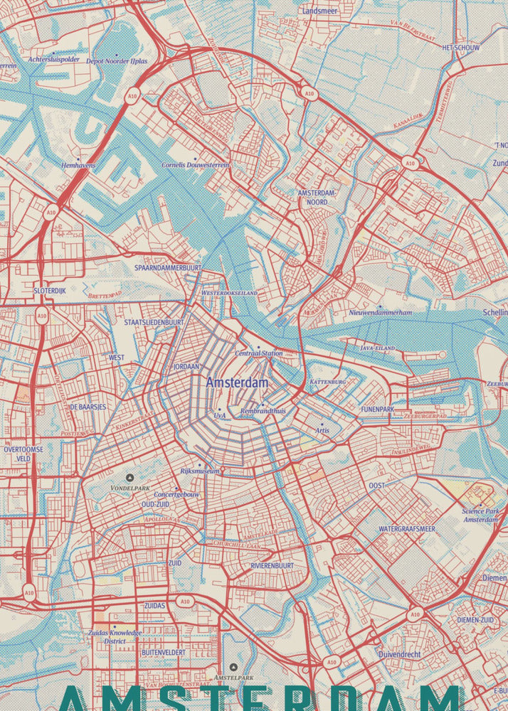 Retrokarta Amsterdam | Canvastavla