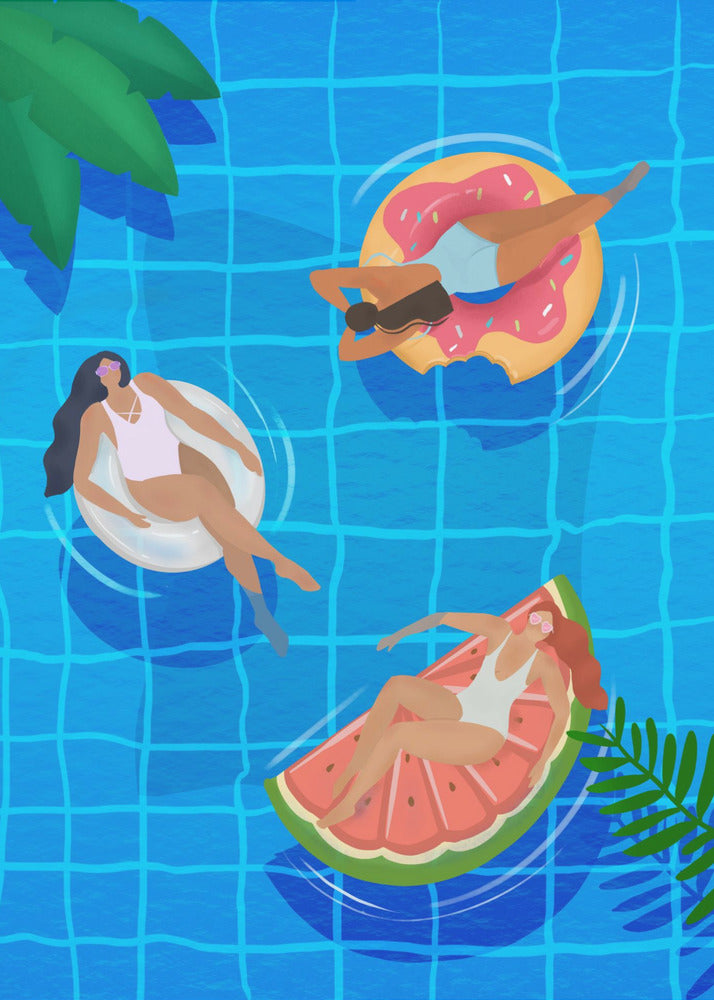 Pooldamer | Lærredsbilleder