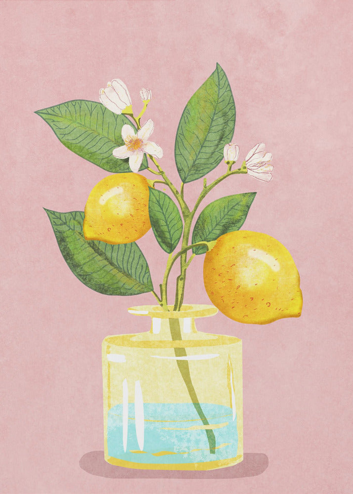 Ramo de limones en jarrón | Impresiones en Lienzo