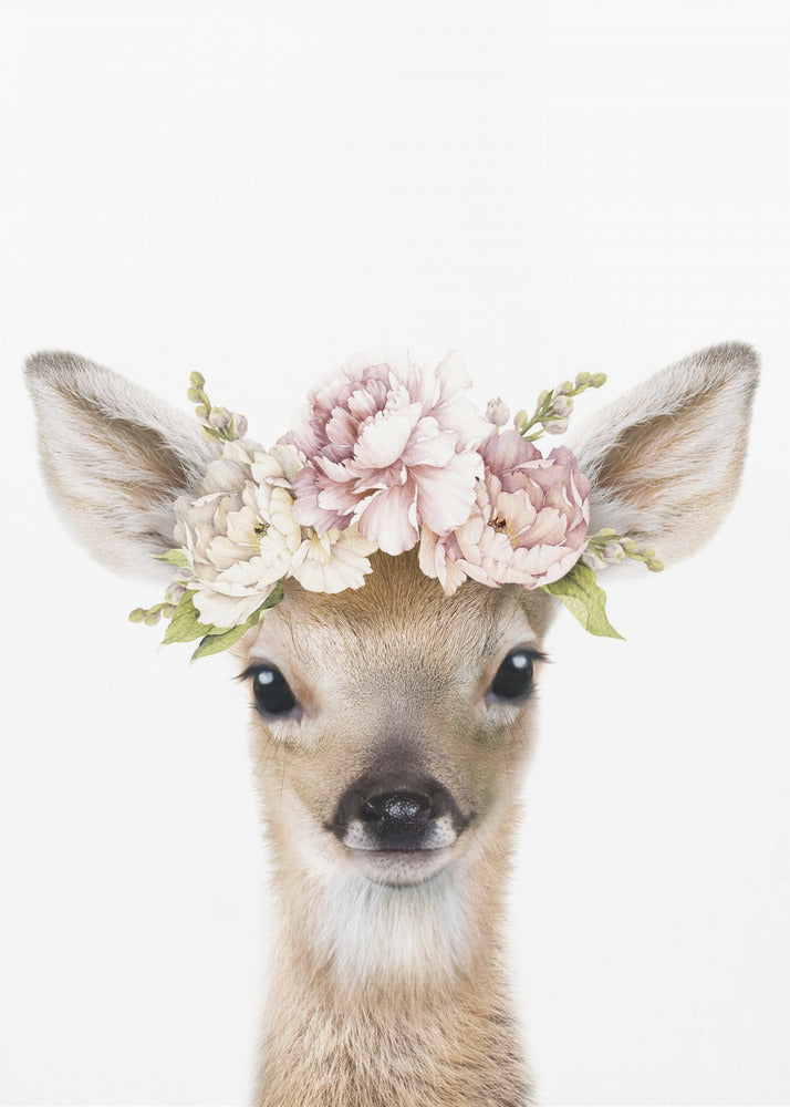 Blommig babyhjort | Canvas