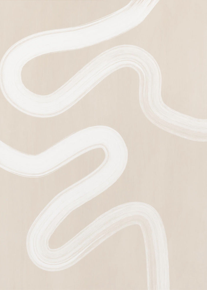 Beige Einlinienzeichnung | Leinwand-Bilder