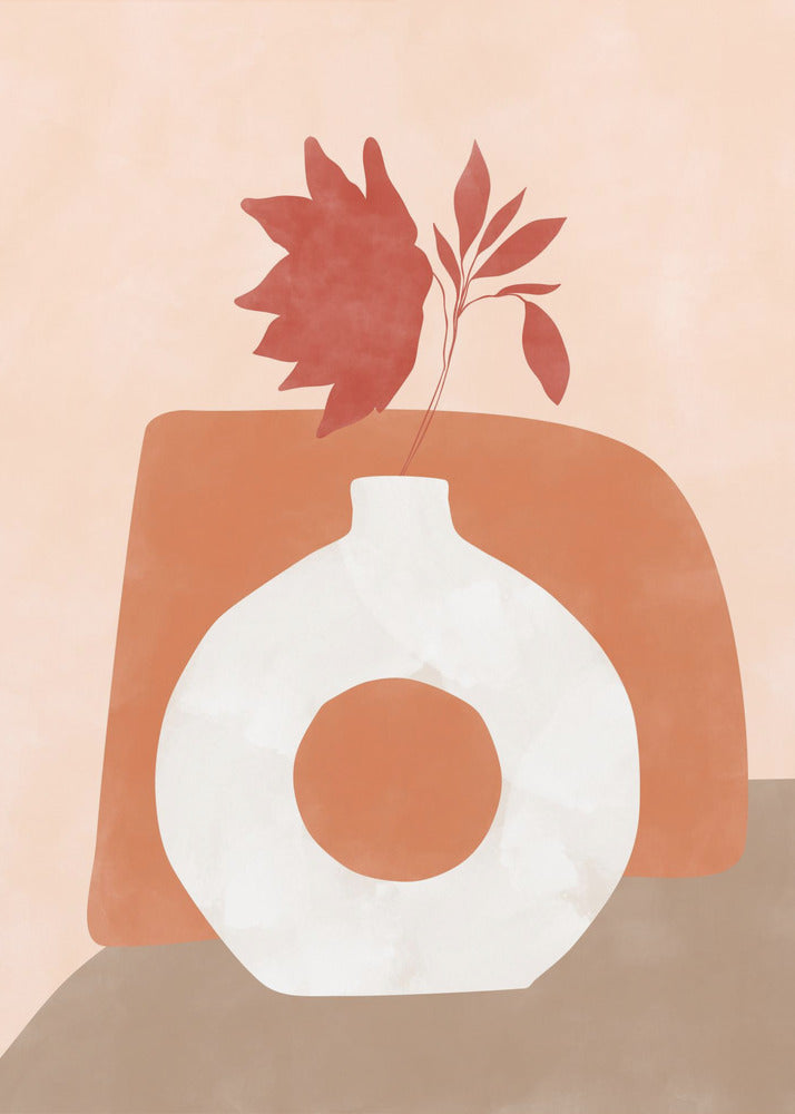 Vase and Leaves | Canvas