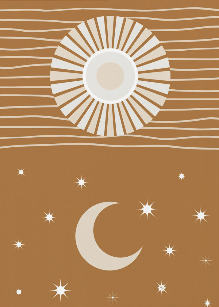 Minimalist Sun and Moon | Canvas