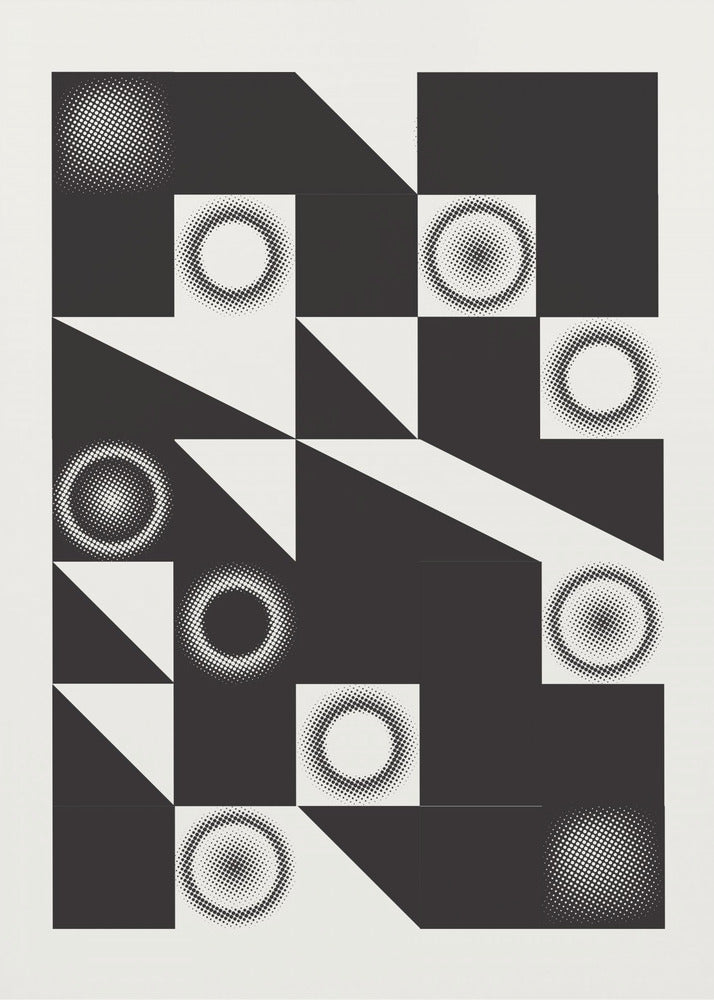 Kvadrater och trianglar i svart | Poster