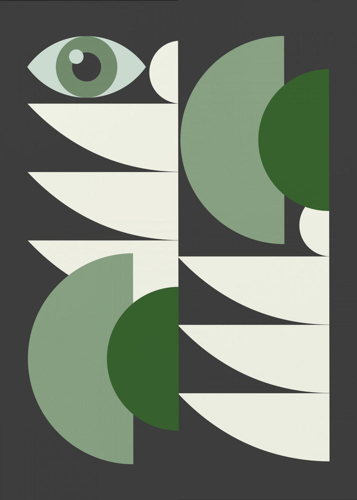 Geometriskt grönt i mitten av århundradet | Poster