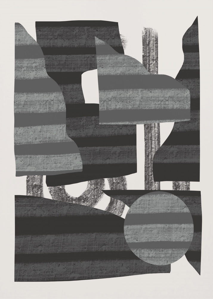 Abstrakt randigt minimalistiskt collage 26 | Poster