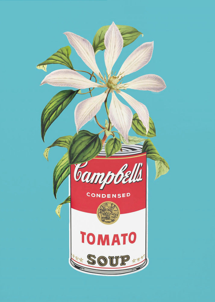 Campbells och blommor | Canvastavla
