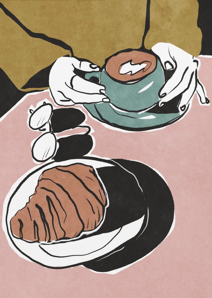 Croissant et café au lait | Affisch