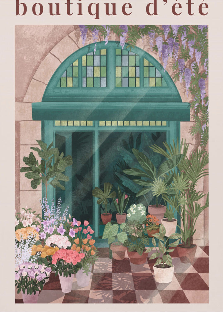 Fransk blomsterbutik Poster | Canvas