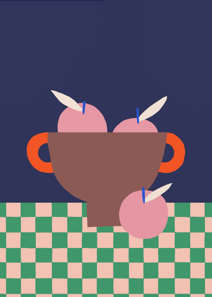 Fruktskål med rosa äpplen | Poster
