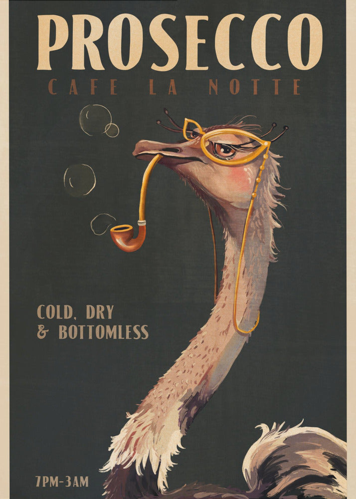 Art Deco Prosecco-väggkonst med en struts | Poster