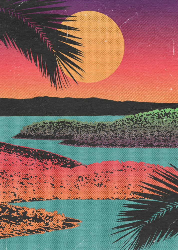 Retro solnedgång | Poster