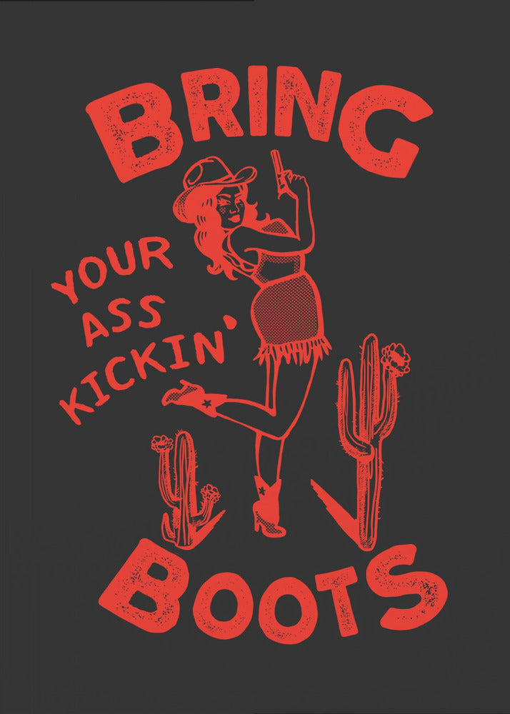 Rolig western cowgirl med rövsparkande stövlar | Canvas