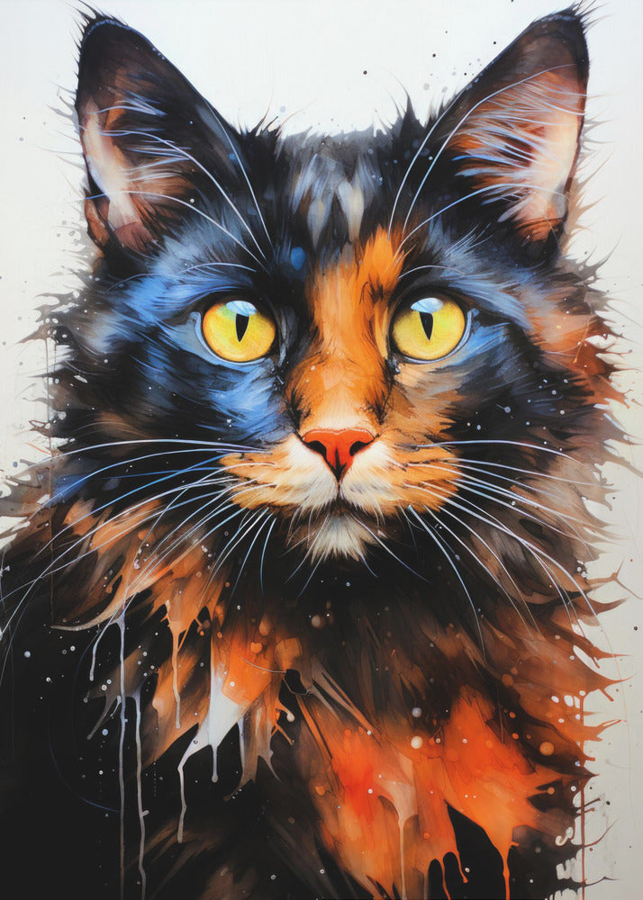 Cat Jack akvarell djurkonst | Poster