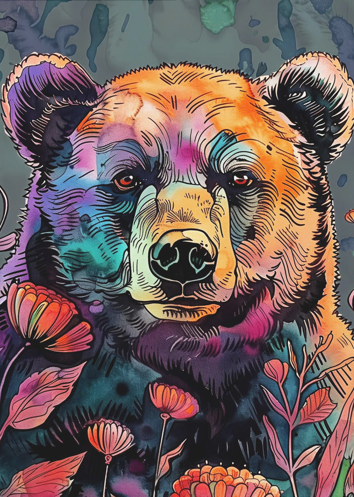 Animal Bear Watercolor Animal Art 2 | Poster