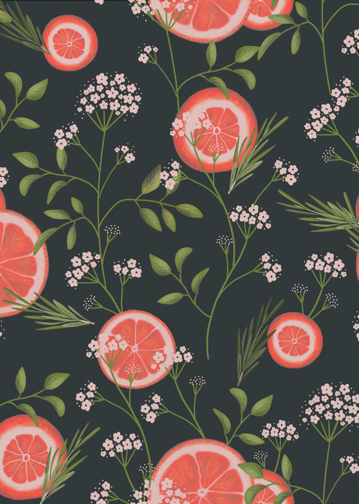Fläderblommor och apelsiner svarta 2 | Poster