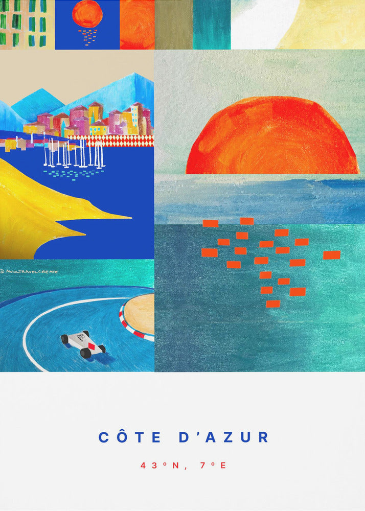 MODERN RIVIERA: COLOURFUL CÔTE D'AZUR POSTER | Canvas