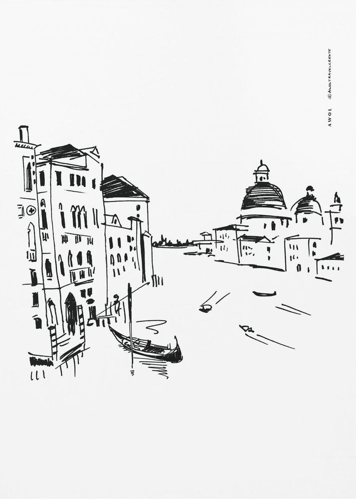 Venice Art Print With Gondolas And Basilica On Grand Canal, Italy Wall Art | Canvas