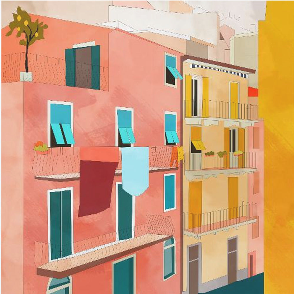 Hus i Little Italy | Canvastavla