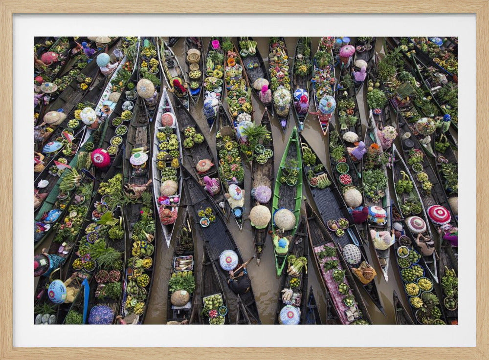 Schwimmender Markt | Poster - Kunstdruck