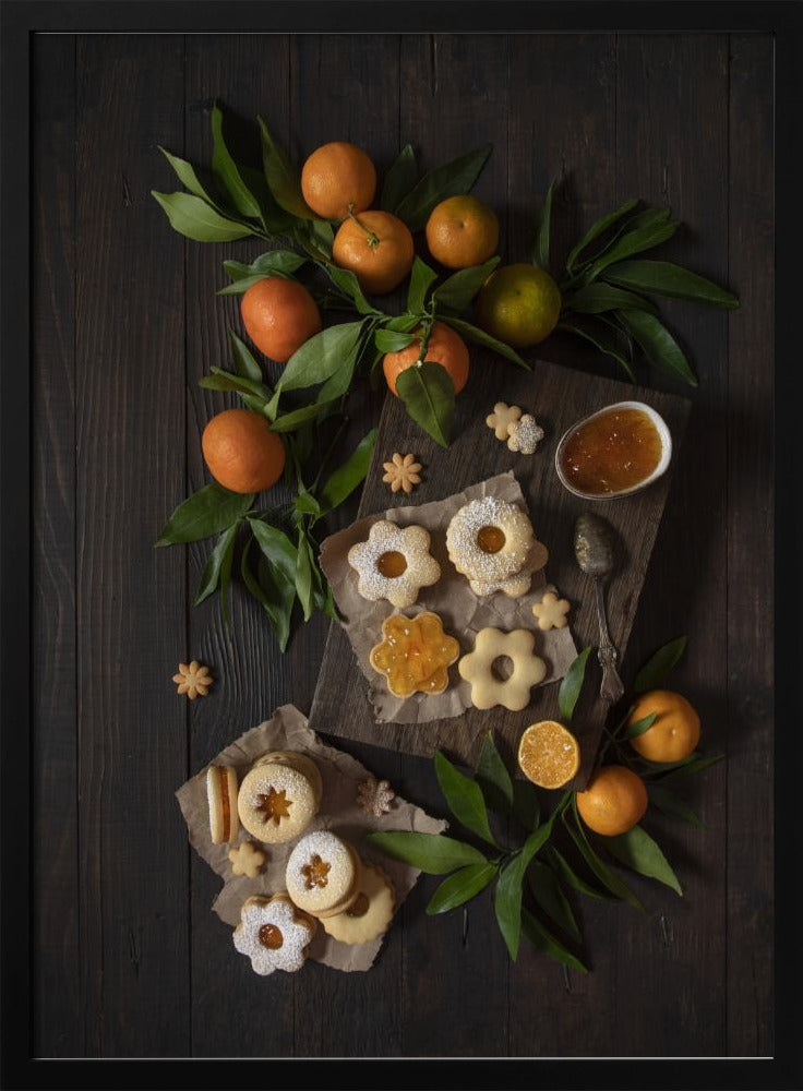 Mandarin Linzer Cookies | Poster - Kunstdruck