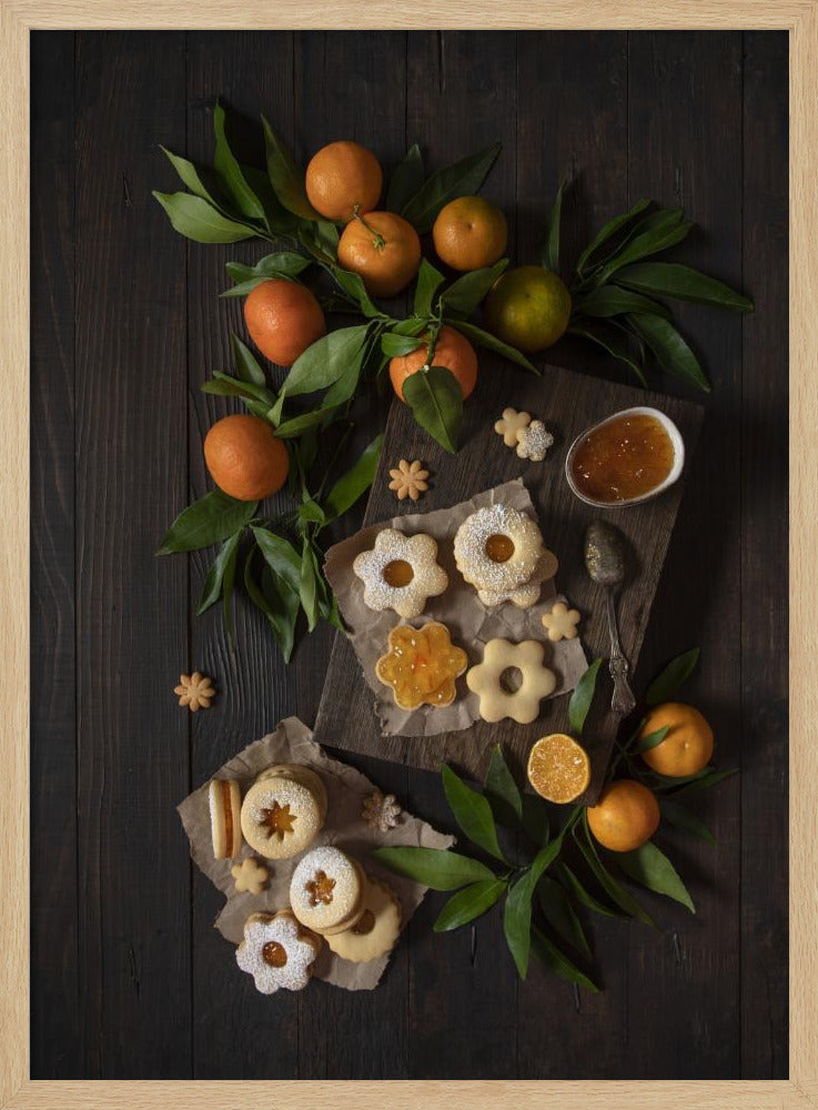 Mandarin Linzer Cookies | Poster - Kunstdruck