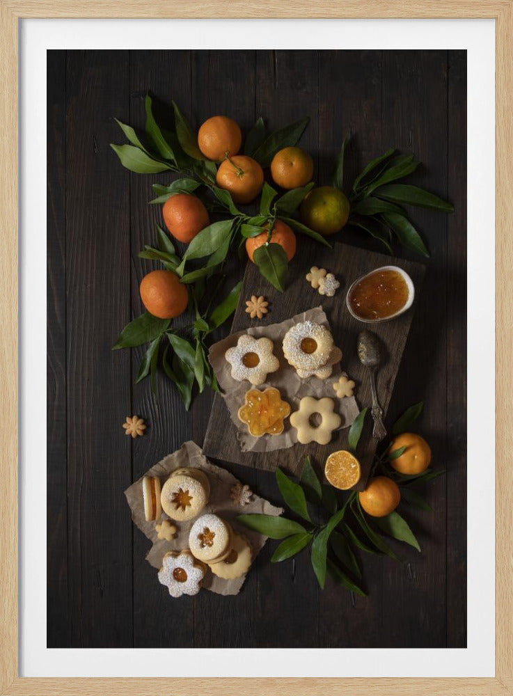 Mandarin Linzer Cookies | Poster - Kunstdruck