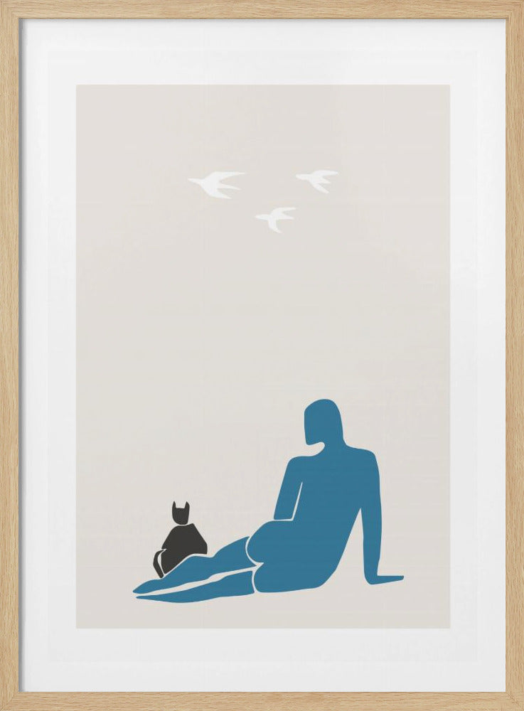 Kvinna och katt | Poster