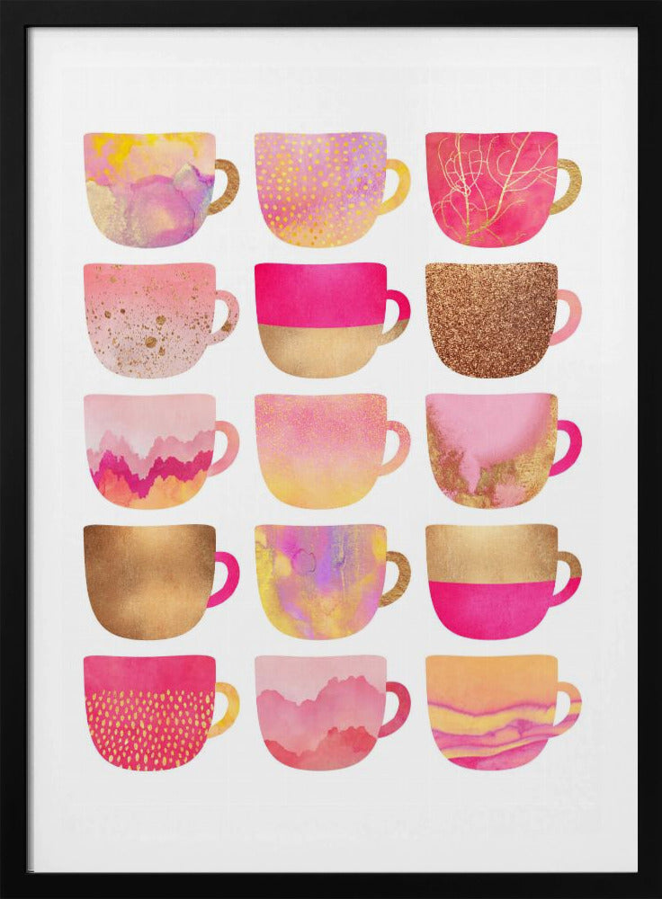 Pretty Pink Coffee Cups | Poster