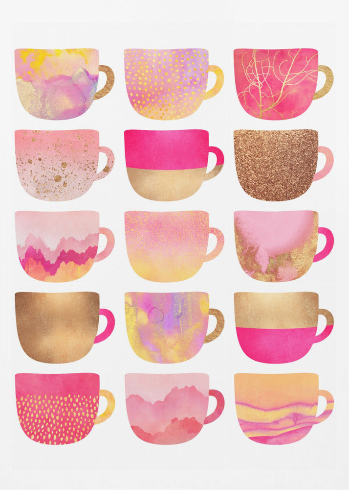 Pretty Pink Coffee Cups | Poster