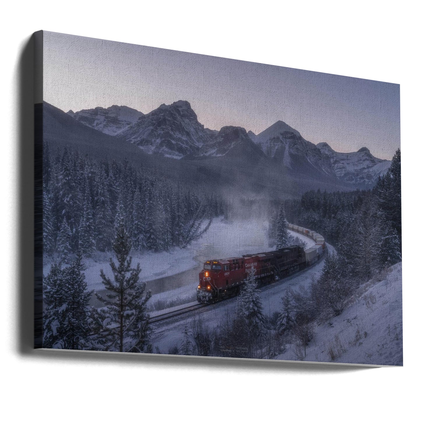 The Train in Snow. | Canvas