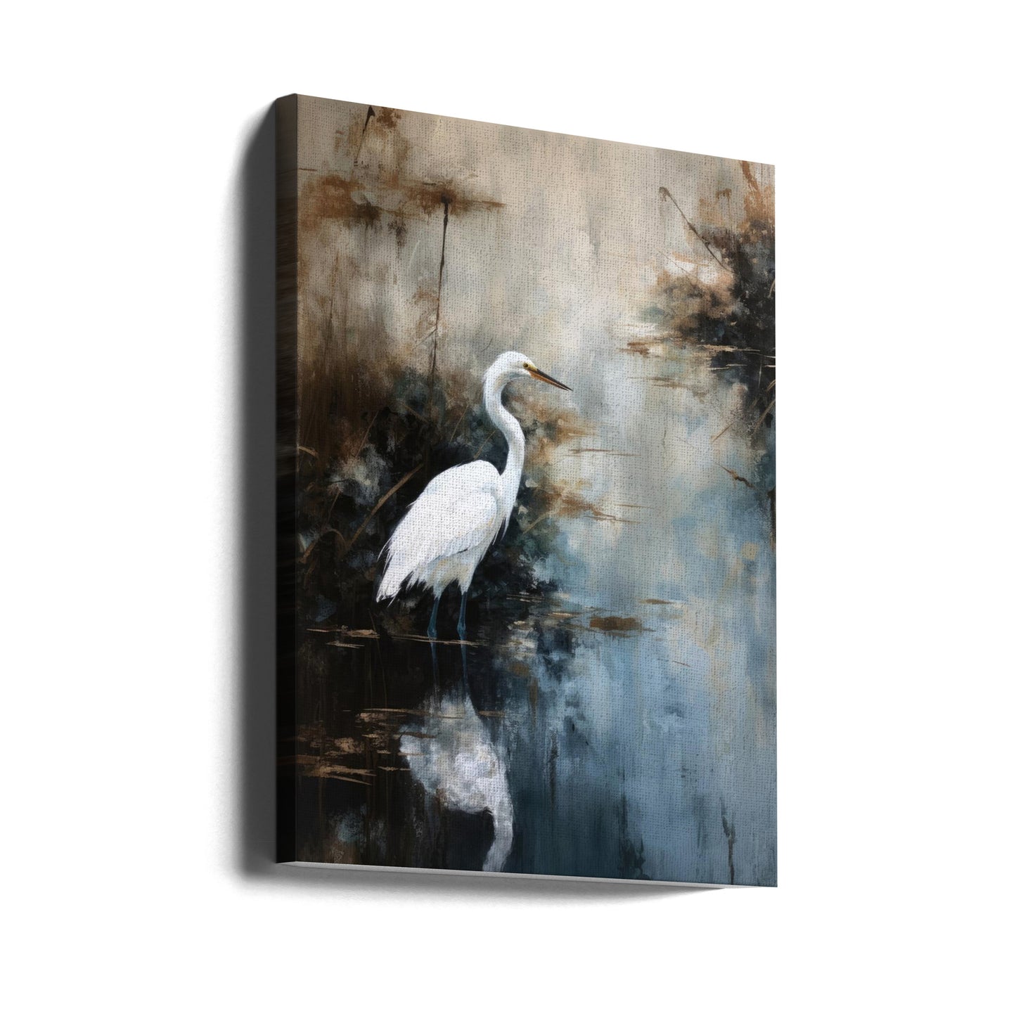 Egret in Lake | Canvas
