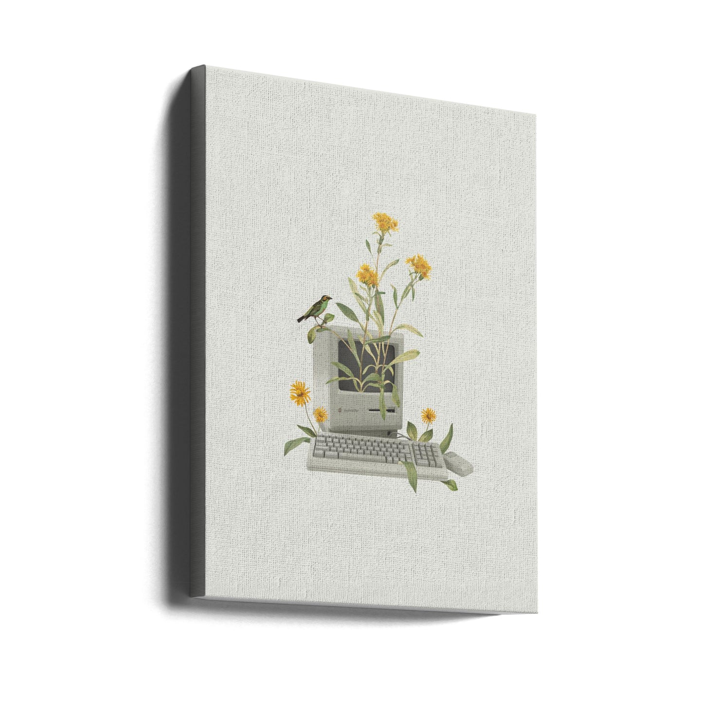 Blommig vintage dator | Canvas