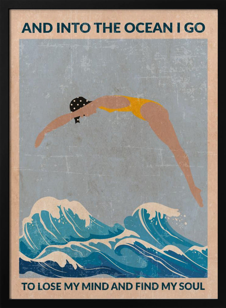 En el océano (azul) Arte de pared estándar | Posters  - Impresiones de Arte