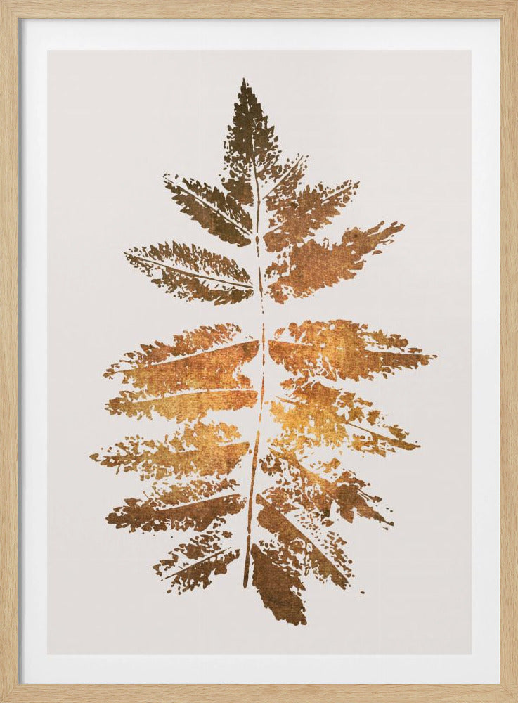 Oak Leaf Print   Gold | Poster