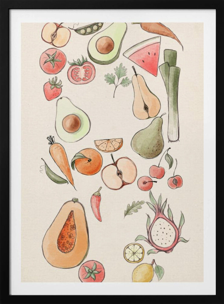 Illustration av tropiska grönsaker | Poster