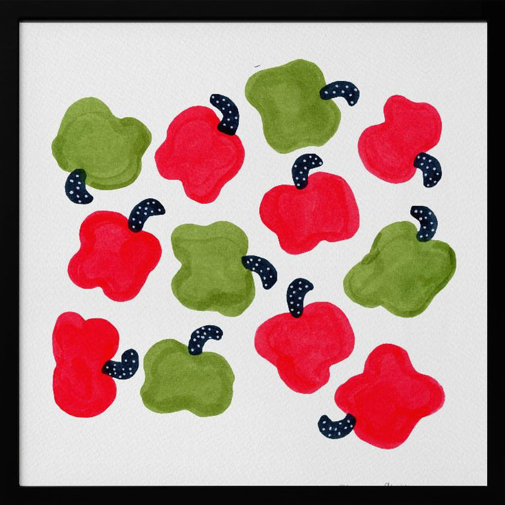 Gröna och röda paprikor | Poster