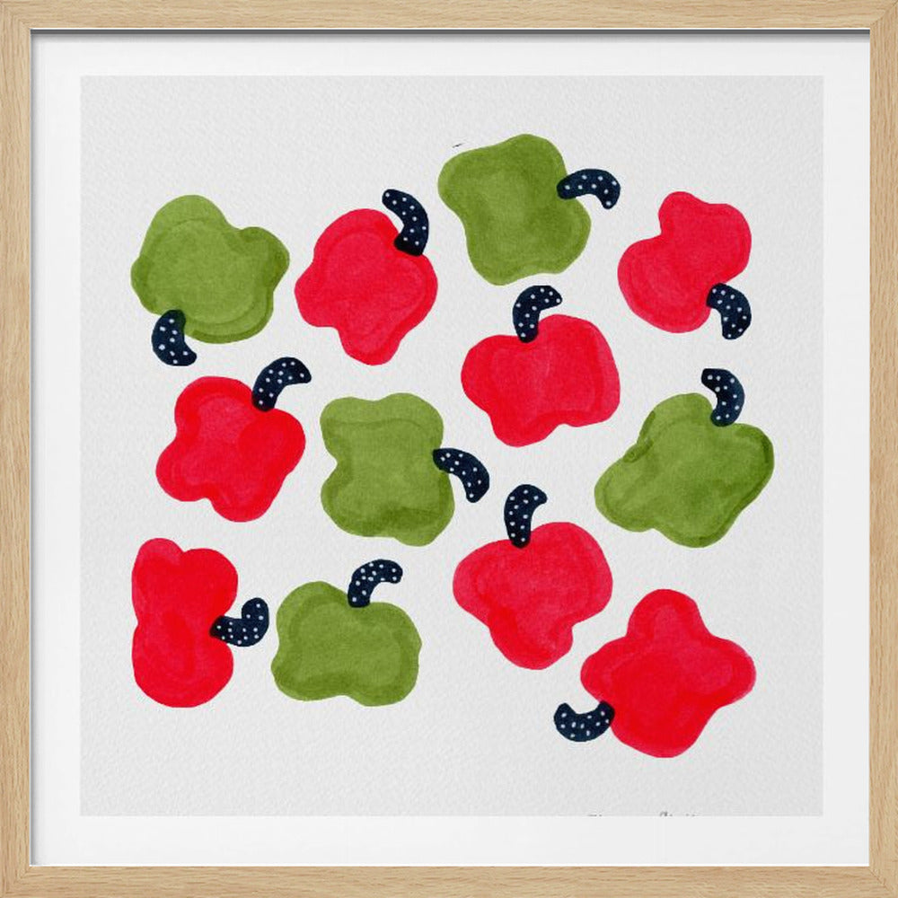 Gröna och röda paprikor | Poster