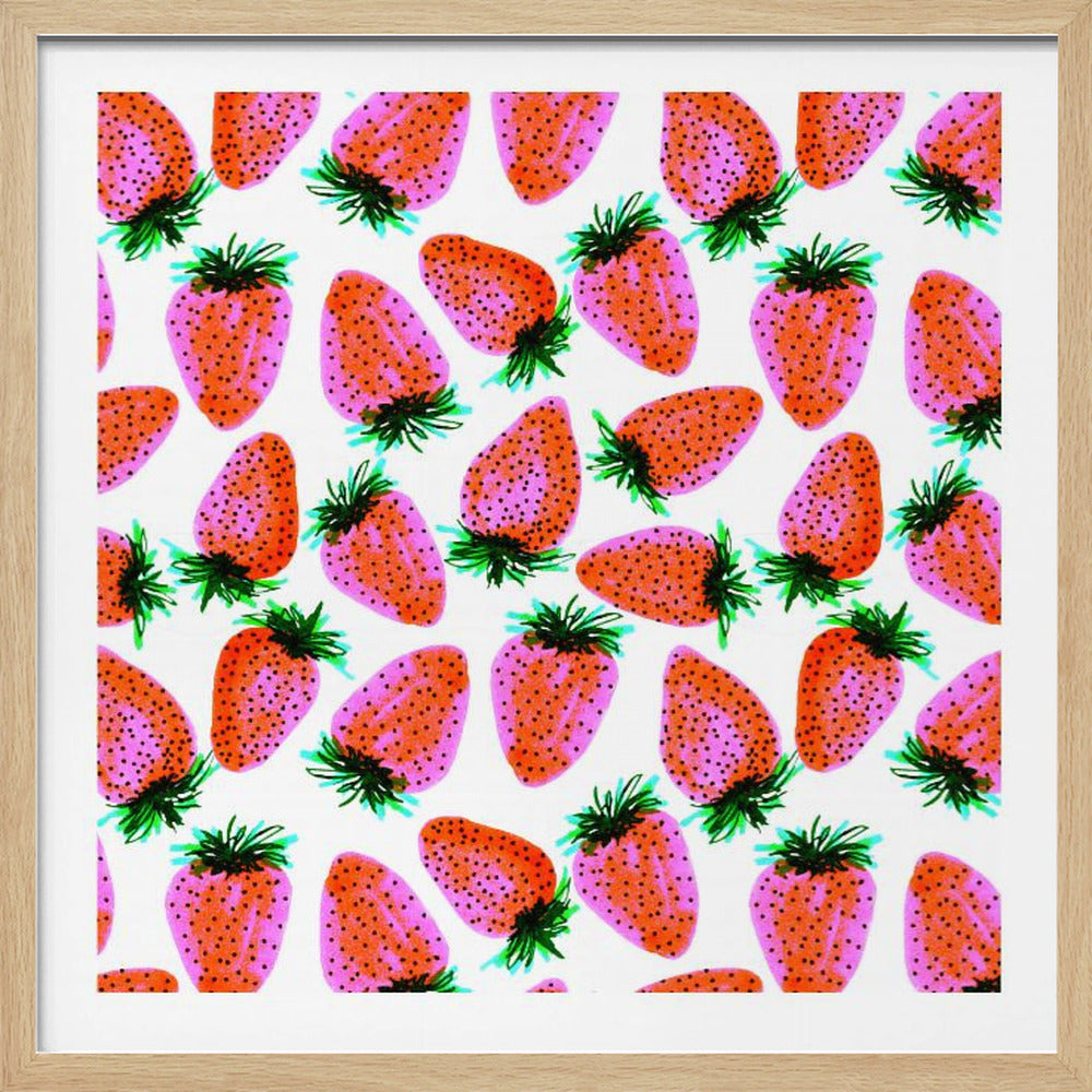 Lavendelrote Erdbeeren Früchte | Poster - Kunstdruck