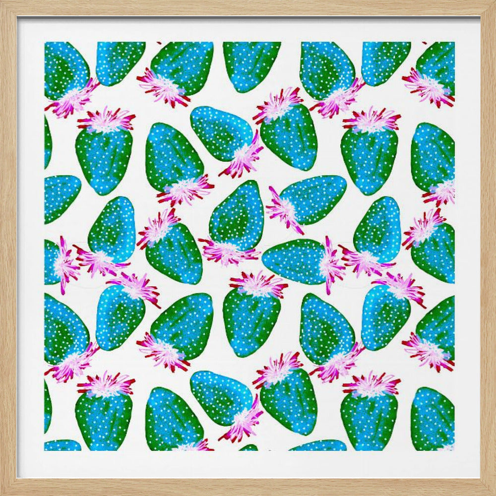 Blaugrüne Erdbeeren | Poster - Kunstdruck
