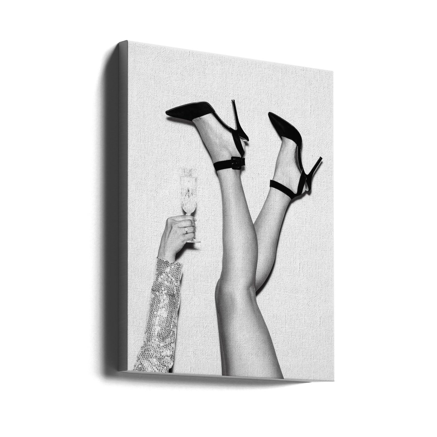 Champagne legs Black and White | Canvas