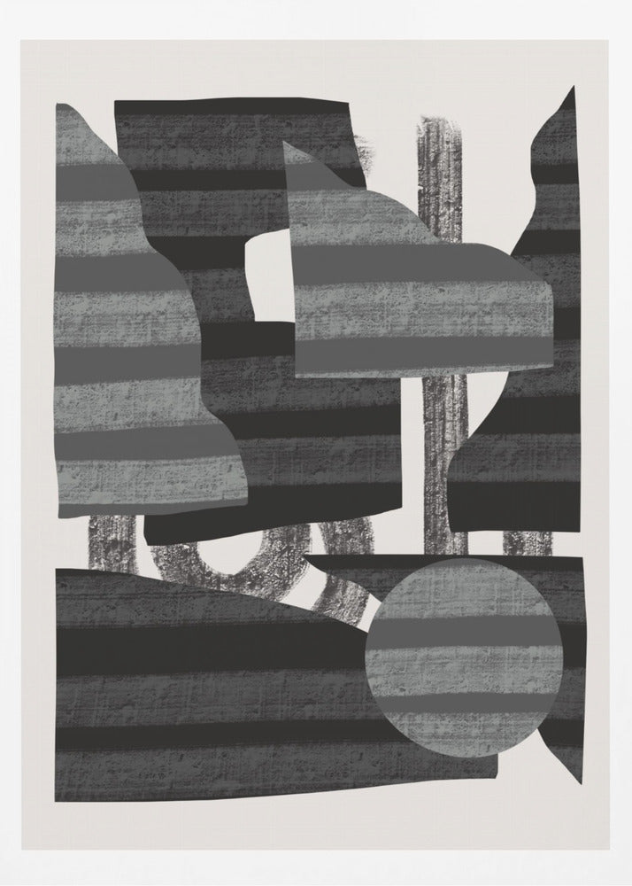 Abstrakt randigt minimalistiskt collage 26 | Poster