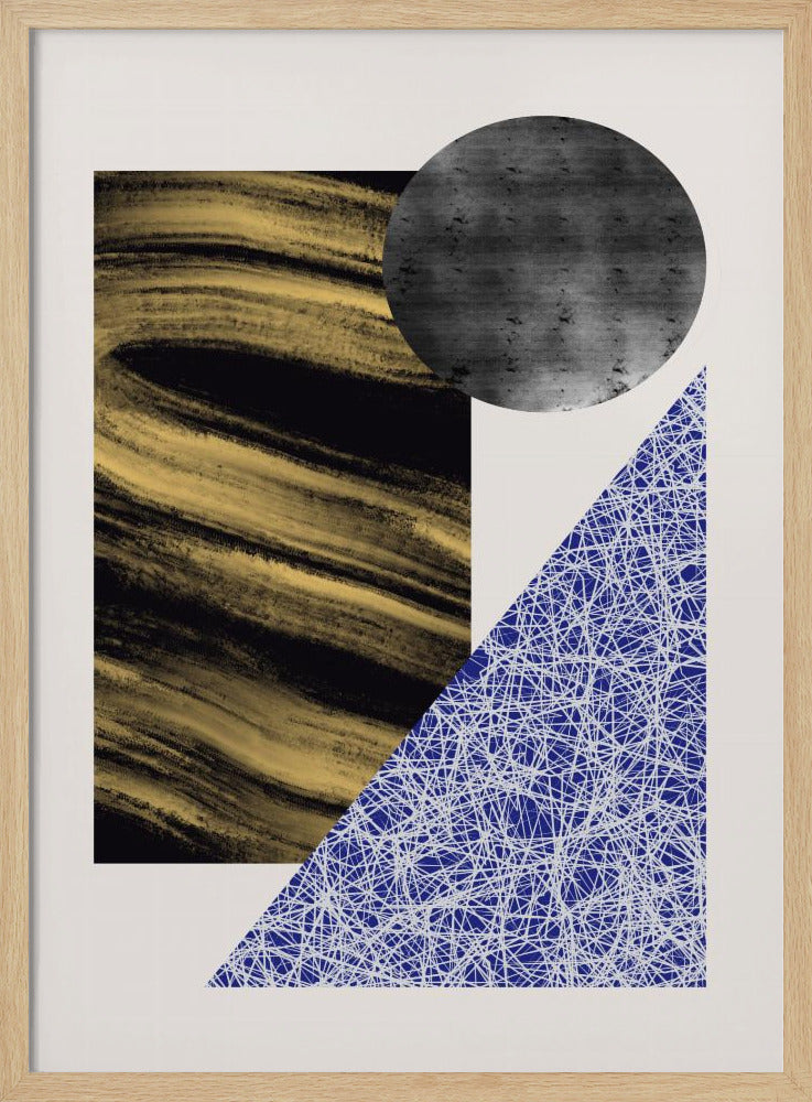 Geometriska former med svart och guld textur | Poster