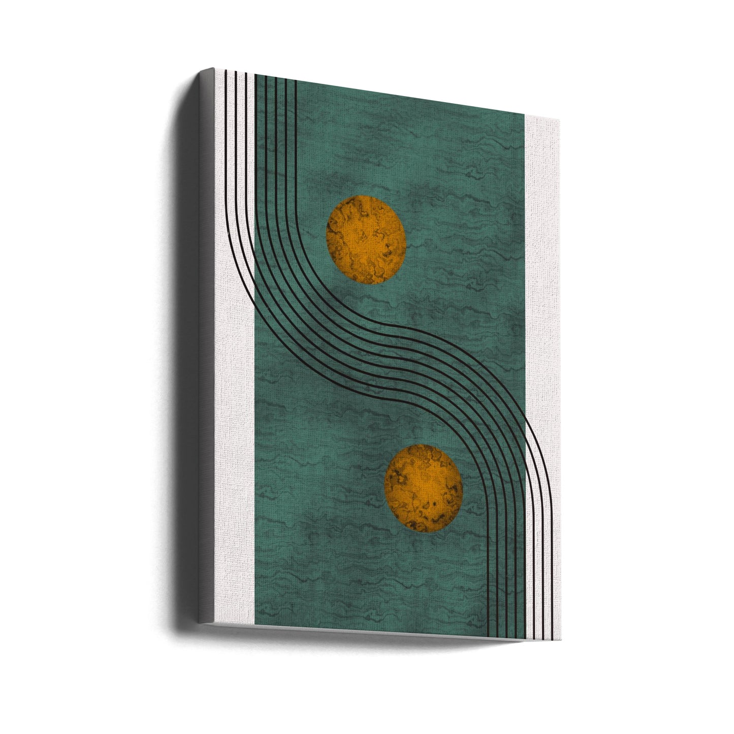 Akvamarinmarmor med gyllene sfär | Canvas