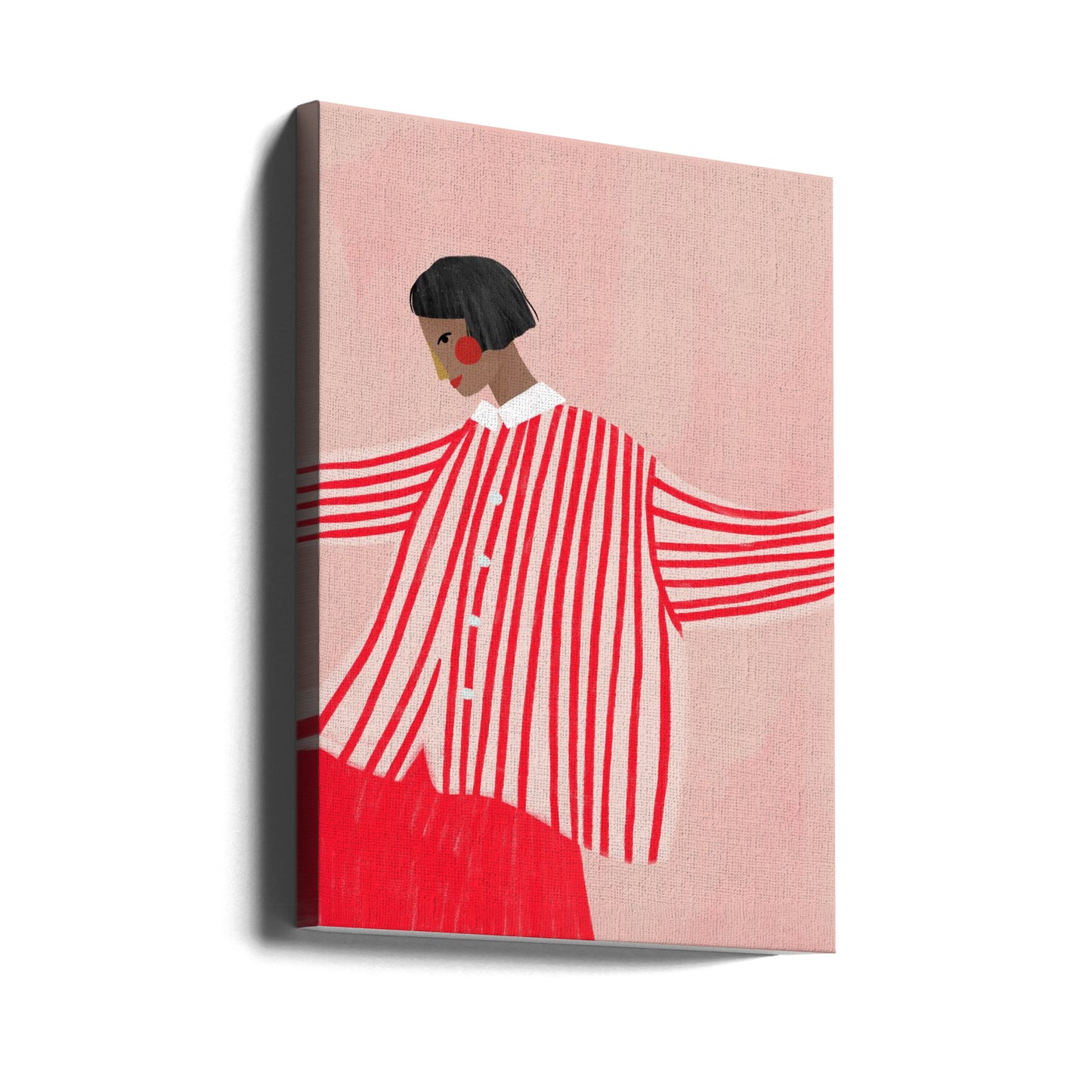 Kvinnan med de röda ränderna | Canvas