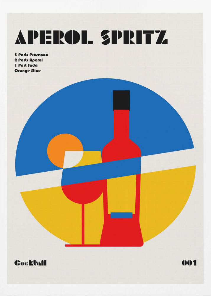 Aperol Spritz Cocktail Bauhaus Art Print | Poster